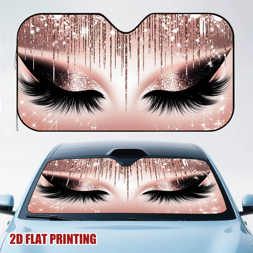 

One Sparkling Glam Eyes Car Sun Visor, Ideal For Managing Heavy Traffic, Helps Maintain A Cool Interior