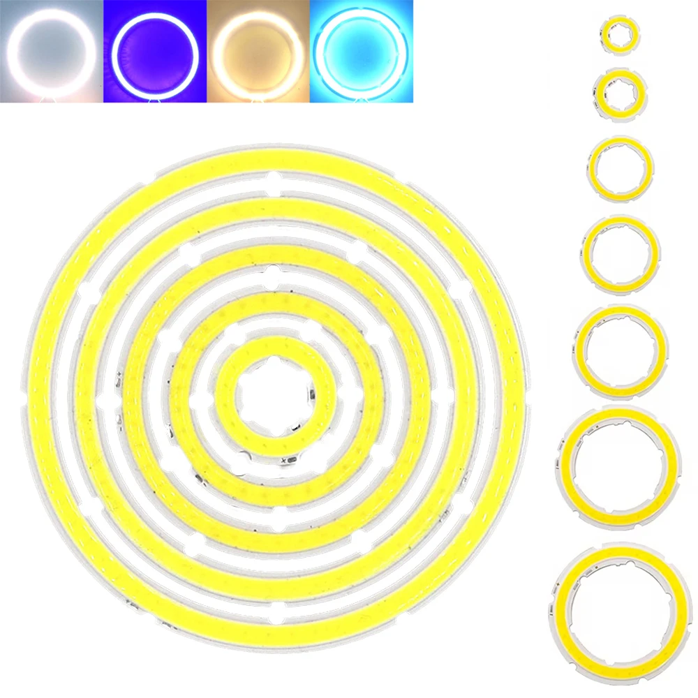 Circle Annular COB LED Angel Eye Chips DC12V 25mm-110mm Ring Shape LED Light Source 120° Lighting Warm Cool White for DIY Lamp