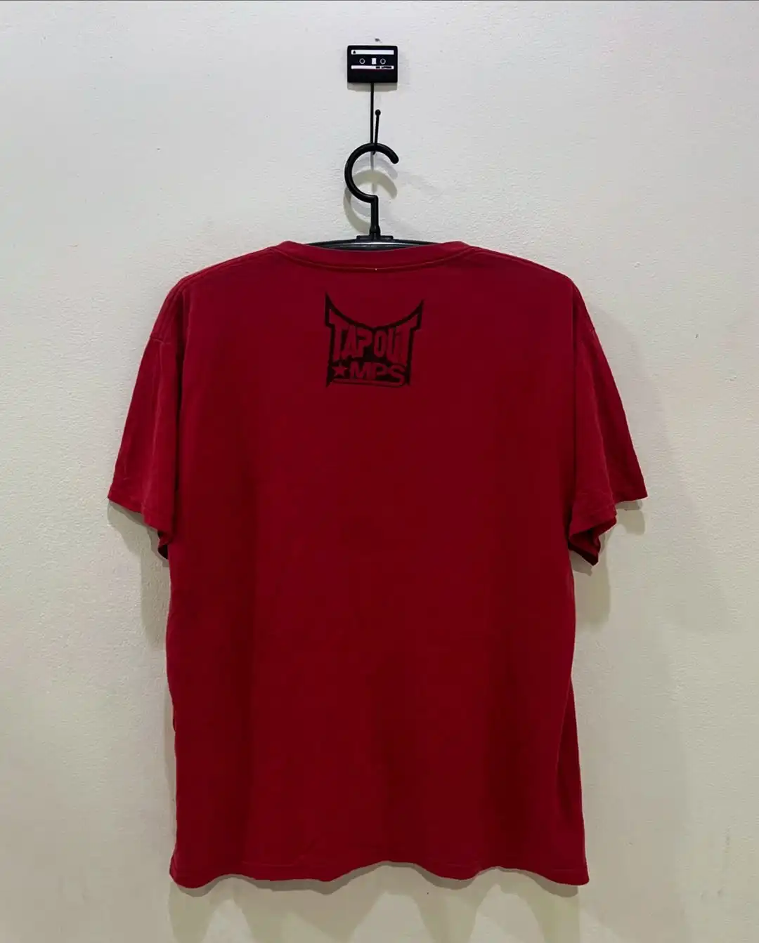 Y2K New TAPOUT Letter Printing Red T-shirt Street Hip-Hop Trend Oversized Short Sleeves Men Gothic Harajuku Punk Pure Cotton Top