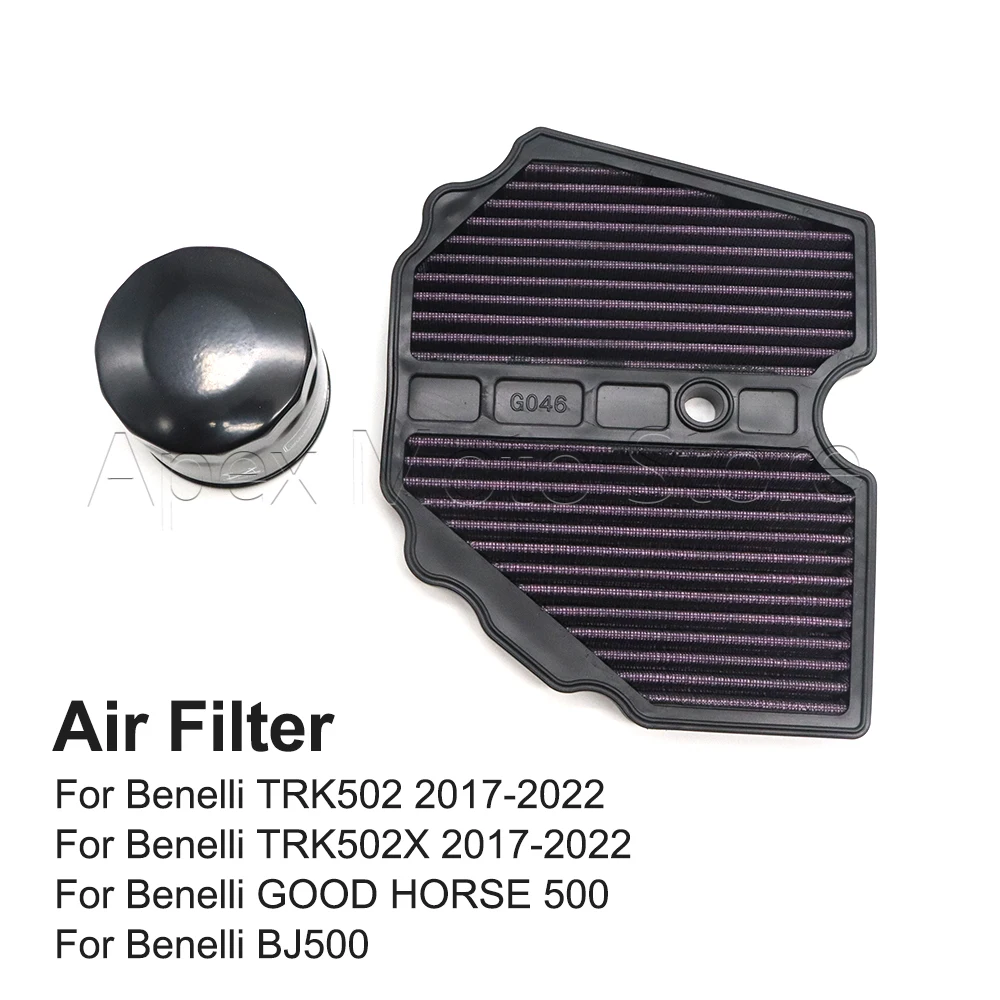 

Motorcycle Air Filter Oil filter Intake Cleaner For Benelli TRK 502 502X TRK502 TRK502X 2017-2022 Good Horse 500 BJ500 BJ 500