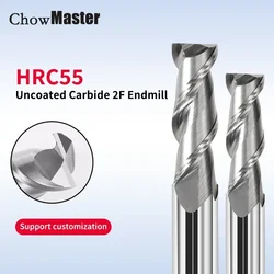 HRC55 Aluminium Milling Cutter Two Flute Tungsten Steel High Gloss Tungsten Carbide Keyway End Mill 2 Flutes CNC Tools