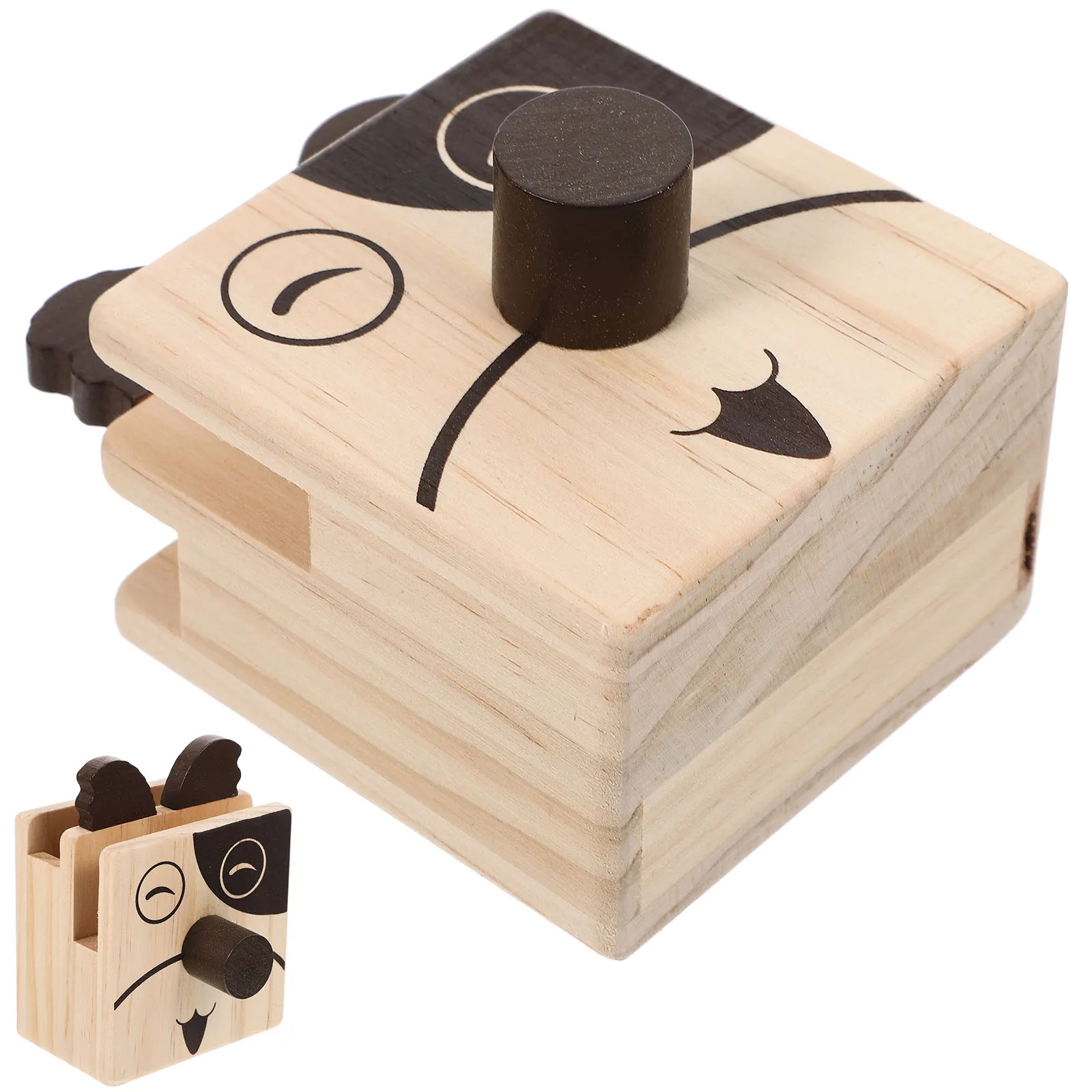 

Cartoon Wooden Pen Holder 3-in-1 Desk Organizer Pencil Caddy Eyeglass Stand Animal Stationery Pot Cute Office Storage Container