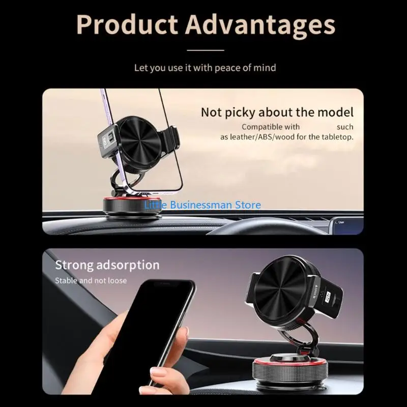 Vehicle Phone Holder Stand with Suction Base and Joint Arm View M76A