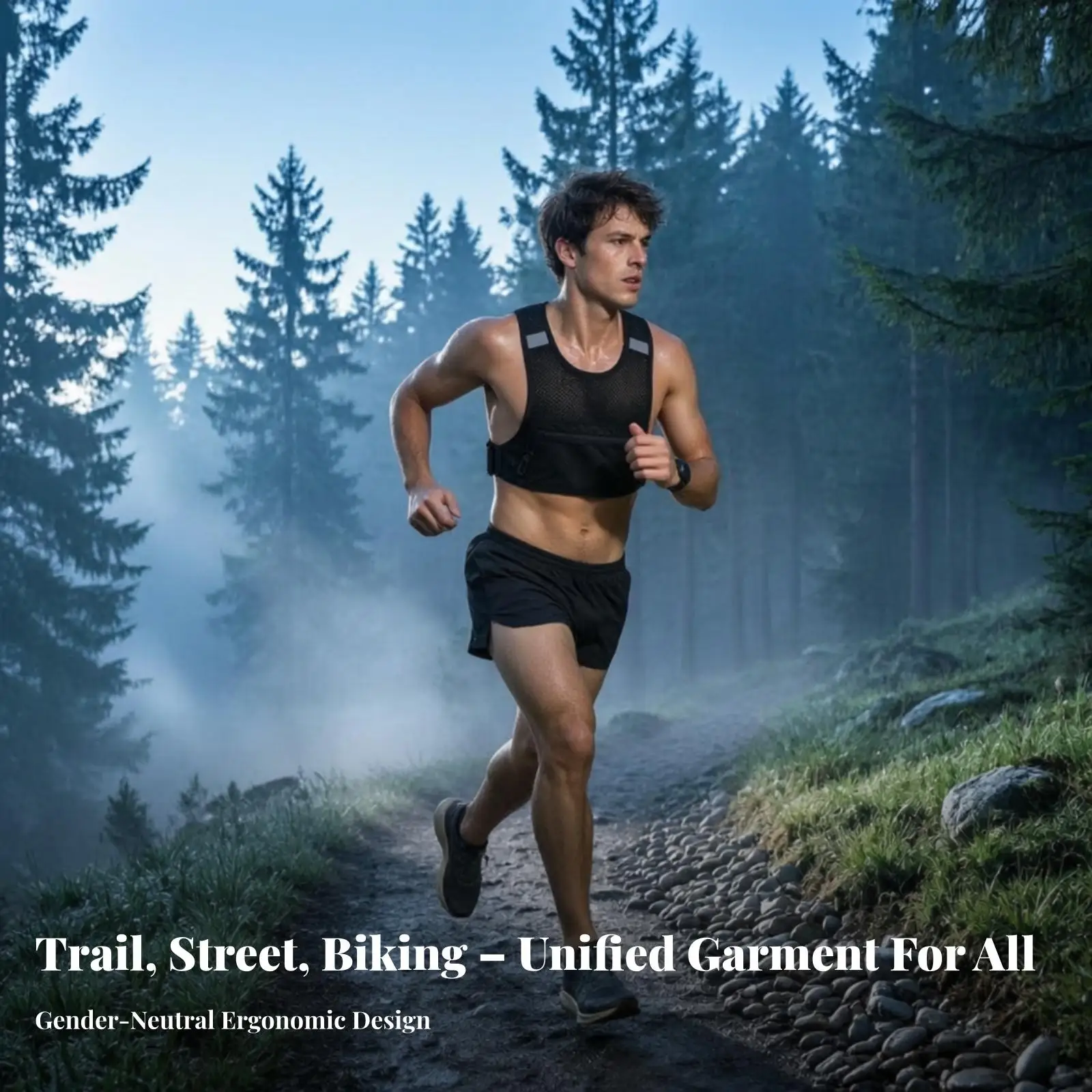 Lightweight Vest Style Night Running Bag with Adjustable Straps for Men Women Reflective for Trail Running Walking