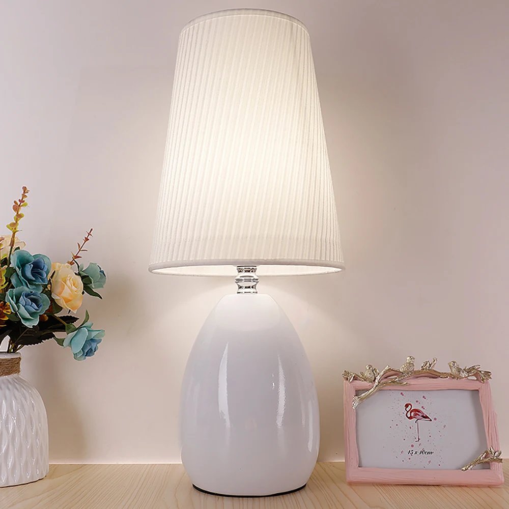 Table Lamp for Living Room Bedroom Bedside Nordic Modern Fabric Touch Sensor Light Desk Dormitory Student LED Reading Lamp