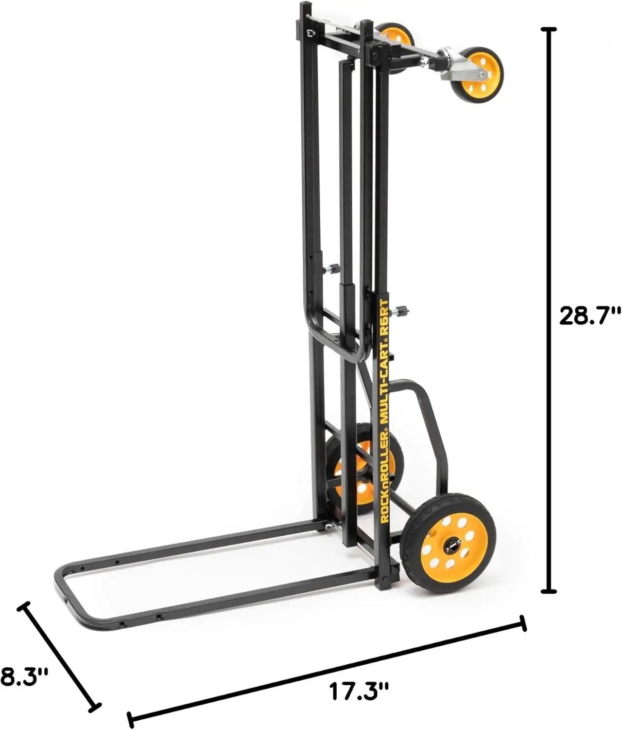 Imagem -06 - Carrinho Múltiplo Dobrável com Estrutura Telescópica Rock N-roller Caminhão de Mão Dolly Carrinho de Plataforma Capacidade de Carga de 500 Libras R6rt em 29 Pol 425 Pol