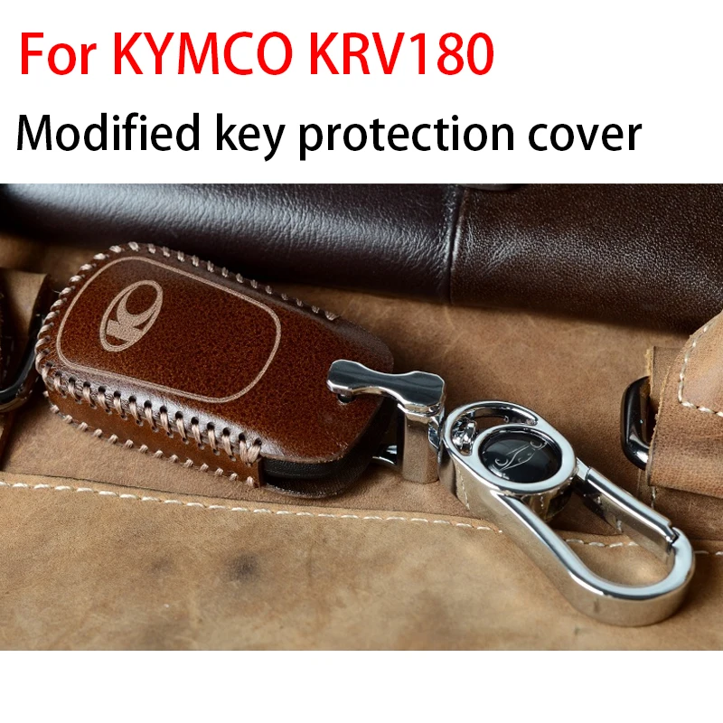 

For KYMCO KRV180,Motorcycle modification key protection cover, genuine leather key decoration cover, key shell upgrade