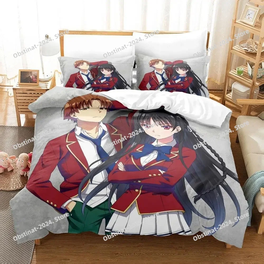 Classroom Of The Elite Bedding Set Printed Duvet Cover Pillowcase Single Double Style Queen King Size Sets 3D Anime
