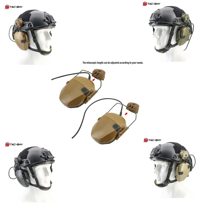 NRR 23dB Noise-Cancelling Electronic Shooting Earphones Ear Protection Hunting Earmuffs Suitable for FAST Helmet ARC Rail