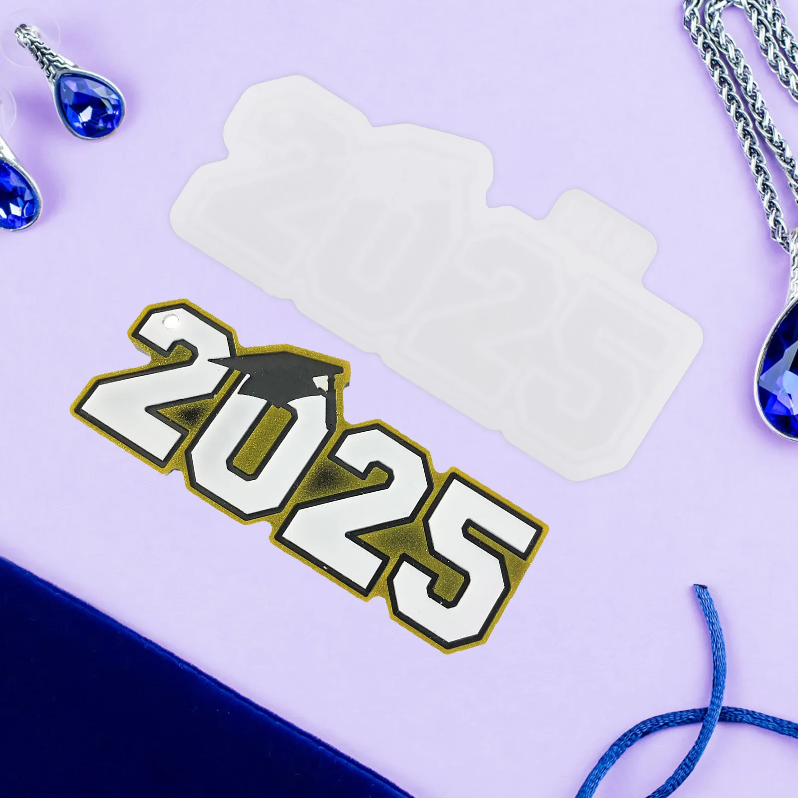 

Graduation Cap Mold Keychain Accessory DIY Silicone Pendant Maker Portable Backpack Charm Resin Craft Jewelry Supplies