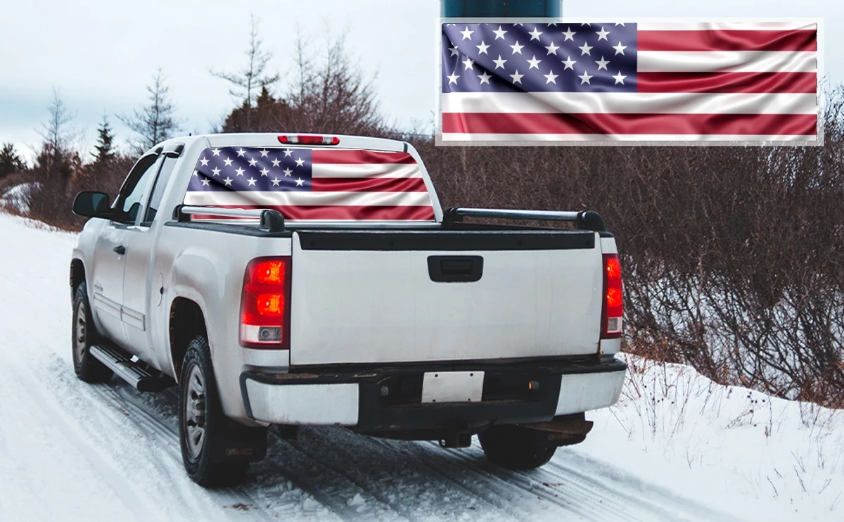 American flag Car rear window decal sticker decoration for trucks cars perforated vinyl universal wrap sticker
