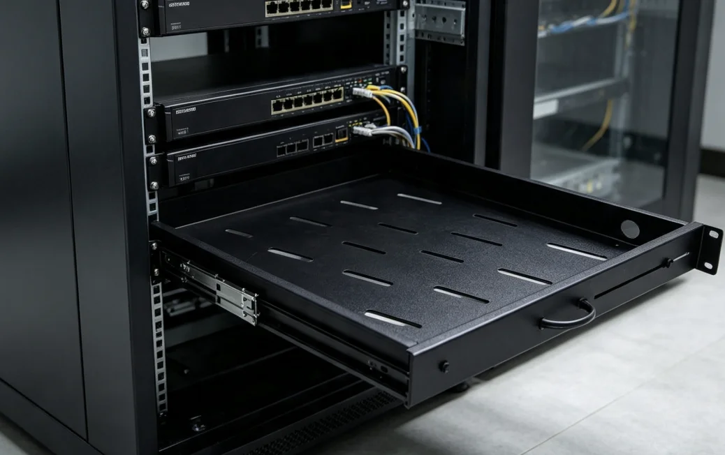 19 Inch Server Rack 1U Sliding Drawer Shelf Adjustable Tray for Keyboard And Mouse Installation Network Equipment Accessory