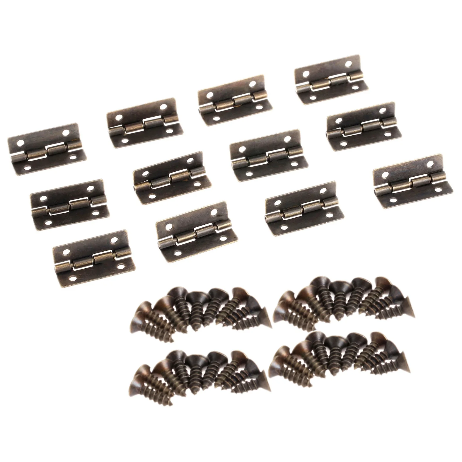 12Pcs Mini Hinges Retro Butt Hinges Antique Bronze Hinges with Screws for Wooden Jewelry Box Wine Music Case Chests Cabinet Door