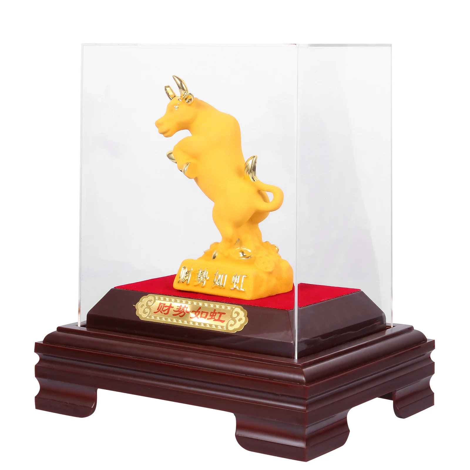 

1Pcs Chinese Zodiac Ox Year Resin Sculpture Desktop Ornament 2021 Decor Feng Shui Statue Desktop Ornament