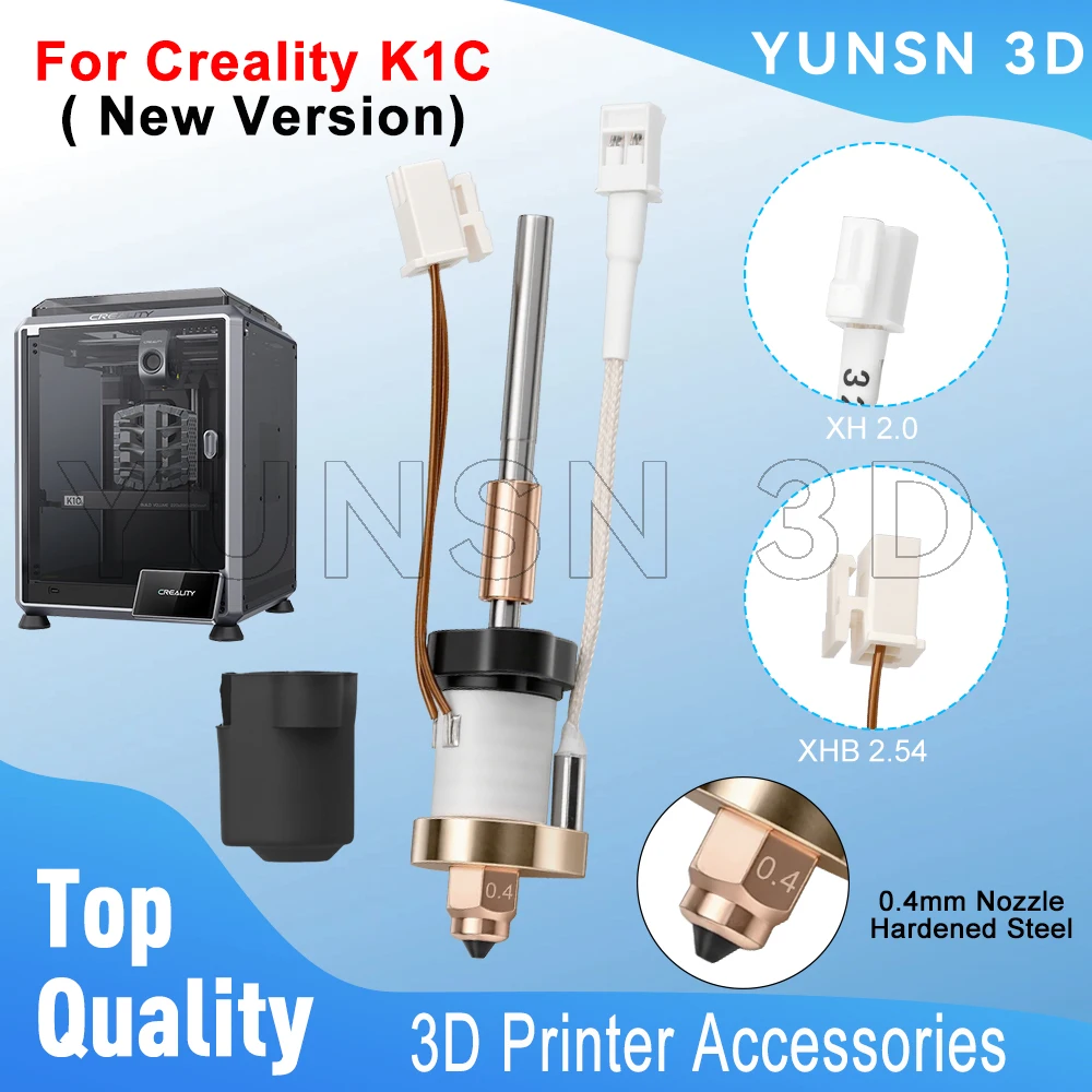 

For Creality K1C New Version Upgraded Hotend Kit Ceramic Heating Head Kits Quick-Swap Nozzle For K1C 3D Printer Replacement Part