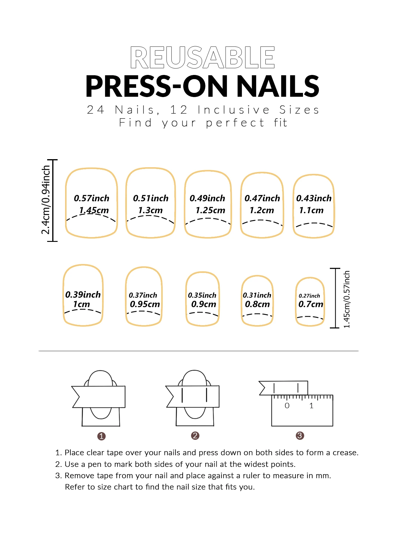 24 pcs short square French simple flower nails +1 nail glue +1 nail file image 4