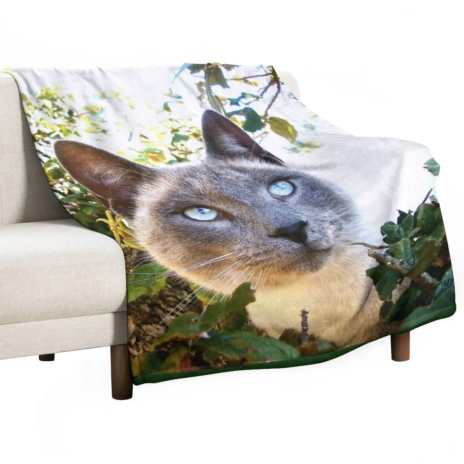 

Siamese Cat in Tree Throw Blanket wednesday Cute Blanket Plaid Hairy Blankets