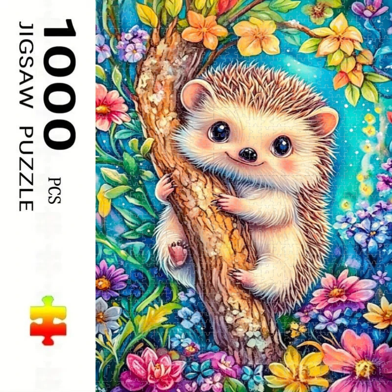 Jigsaw Puzzle 1000 Pieces Hedgehog Pattern Home Decor for Adults Game Family Fun Puzzles Educational Toys