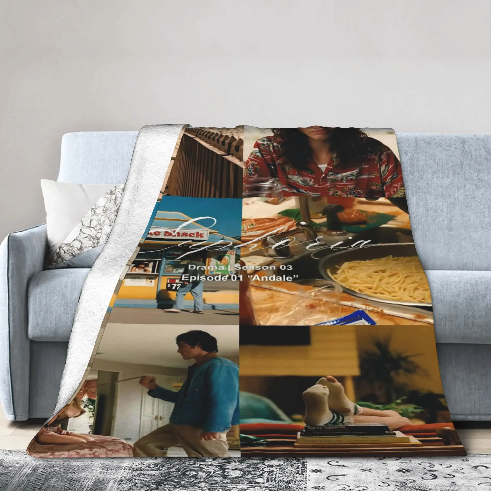 Couverture décorative Cozy Euphorias Season 3, accessoires de chambre, couverture légère en flanelle pour canapé