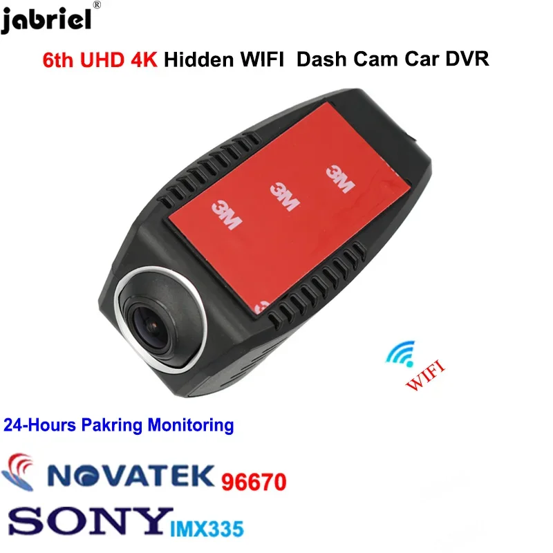 Jabriel  6th Gen UHD 4K Auto WIFI  Dash Cam Car DVR Camera 24 hour for BMW Audi Mercedes Benz Volkswagen All Vehicle Model