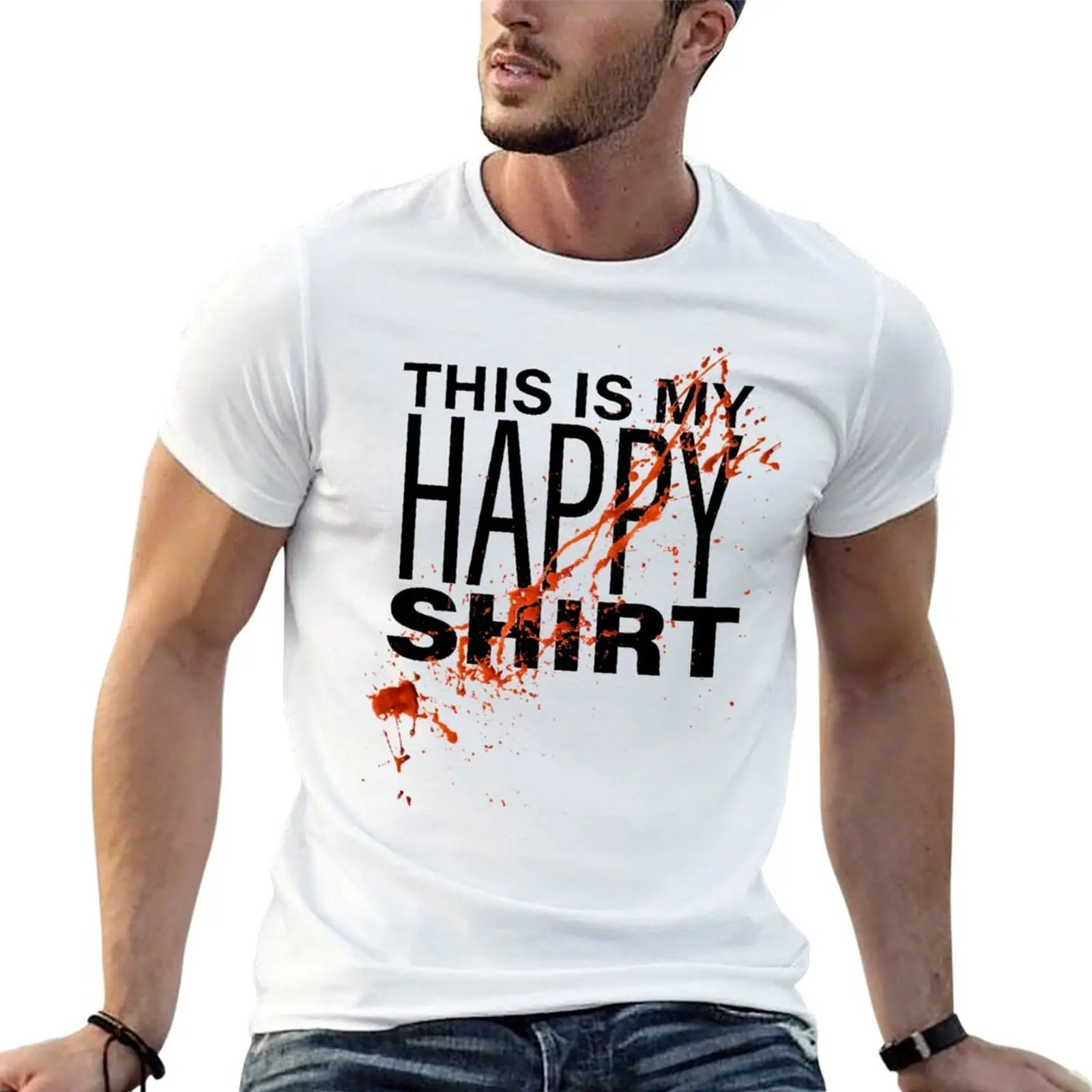 

This Is My Happy Shirt T-Shirt cotton tshirt 100% mens graphic t shirts T-Shirt
