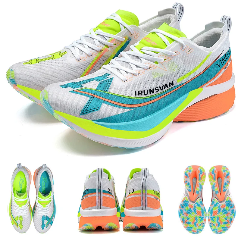 IRUNSVAN Shadow Wing 2.0 Carbon Plate Professional Marathon Running Shoes Men Lightweight Cushioning Training Outdoor Sneakers