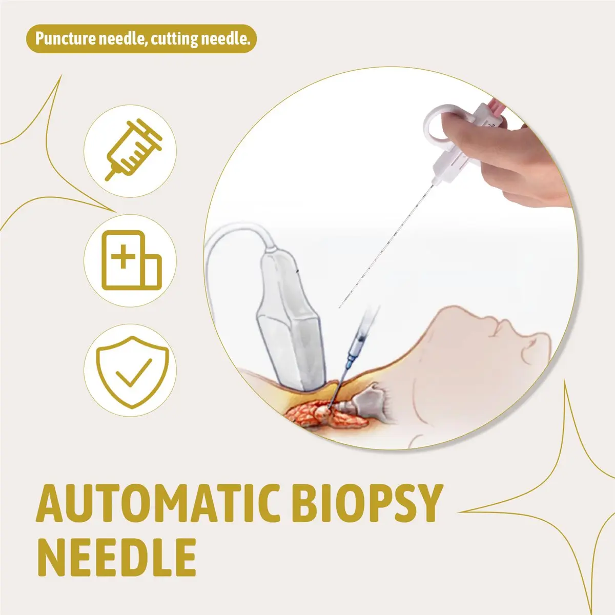 ~PERFECT}Disposable Soft Tissue Semi Automatic Biopsy Needle ,1 Pieces