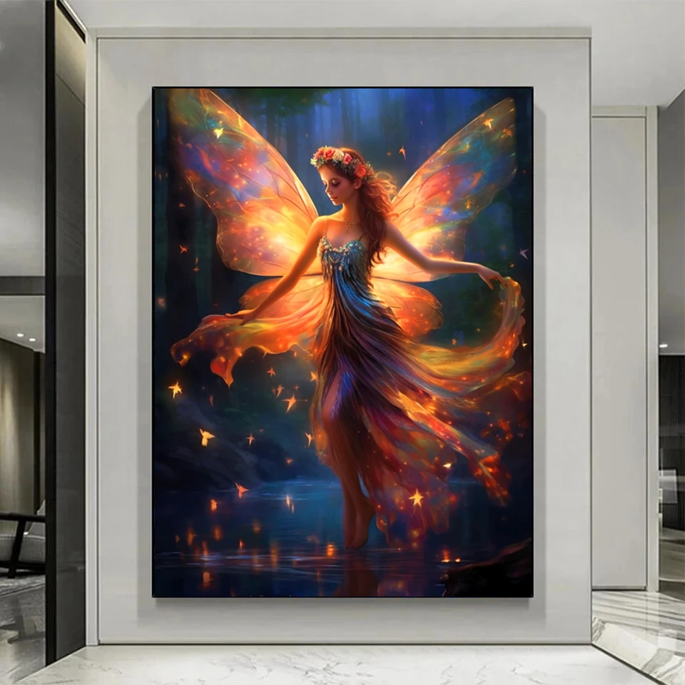 DIY 5D Diamond Painting Butterfly Fairy Full Round Square Diamond Embroidery Fantasy Beauty Mosaic Jewelry Cross Stitch Kits