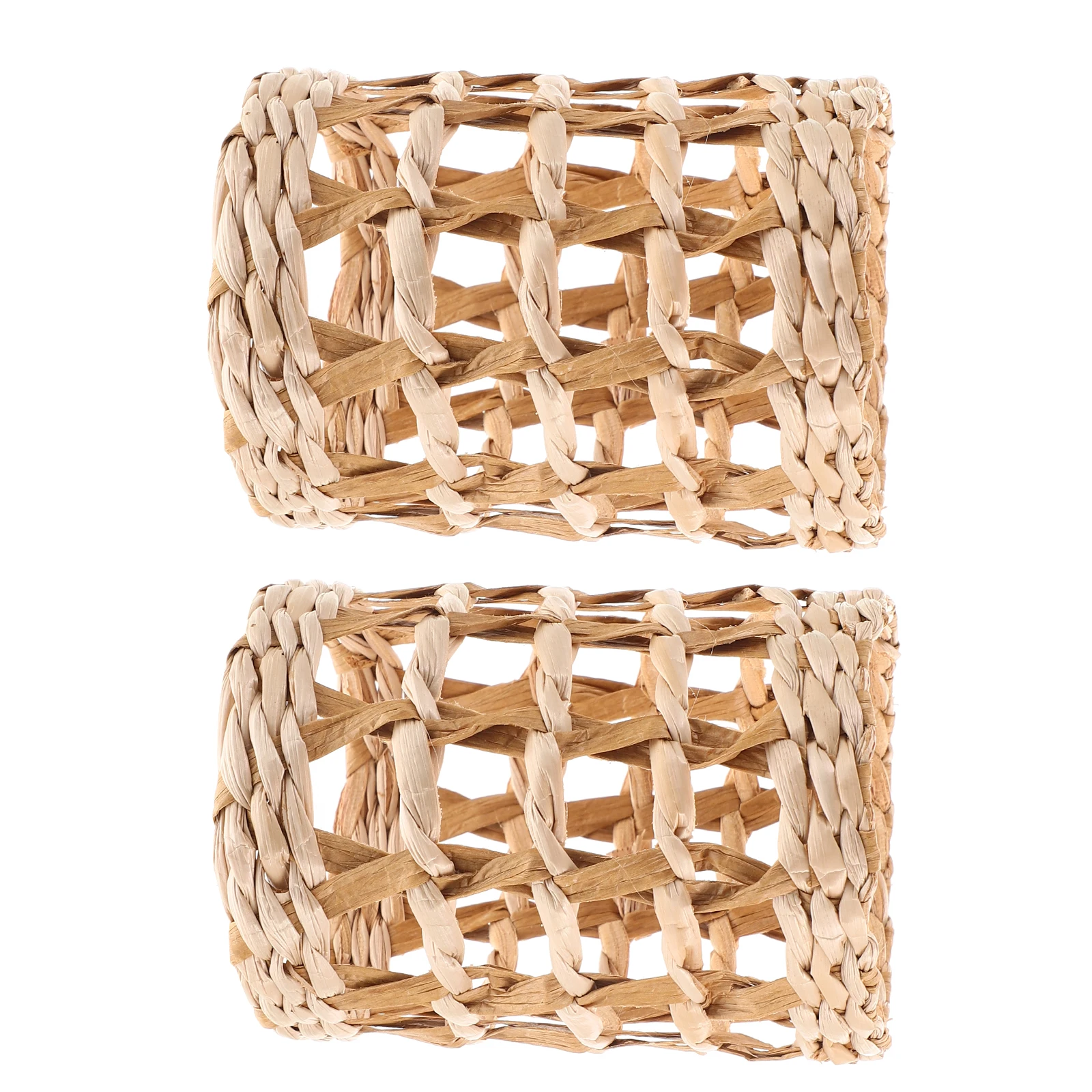 

2 Pcs Straw Woven Bottle Sleeves Hand Soap Dispenser Creative Home Decor Craft Hollow Design Non Slip Glass Cup Protection