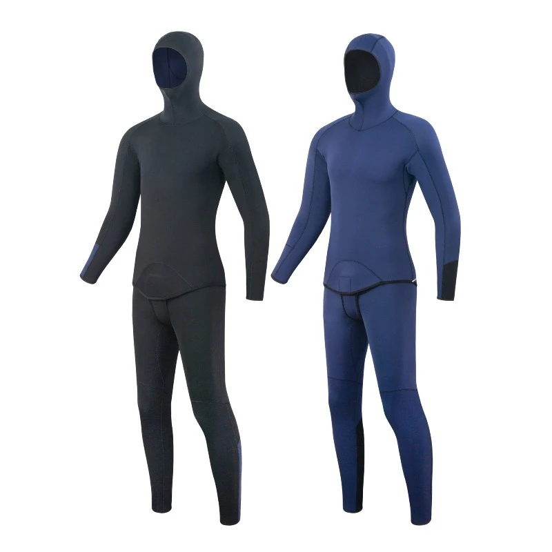 3Mm split hooded wetsuit, double-sided high-elastic men's and women's free snorkeling warm surf suit