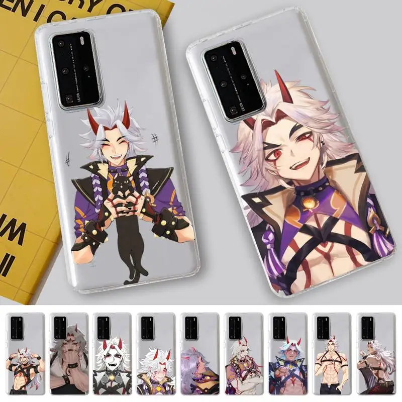 Genshin Impact Anime Arataki Itto Phone Case for Samsung A51 A52 A71 A12 for Redmi 7 9 9A for Huawei Honor8X 10i Clear Case