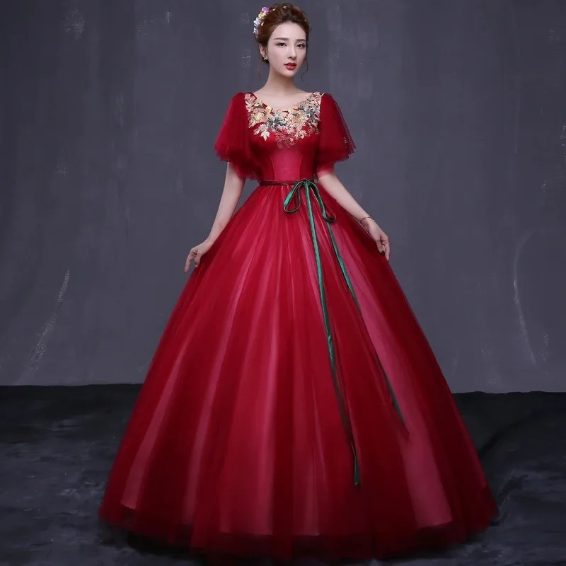 2025 New Actress Yashi Embroidered V-neck Mesh Evening Dress Fashionable High Quality Slimming Stage Solo Long Pendant Dress