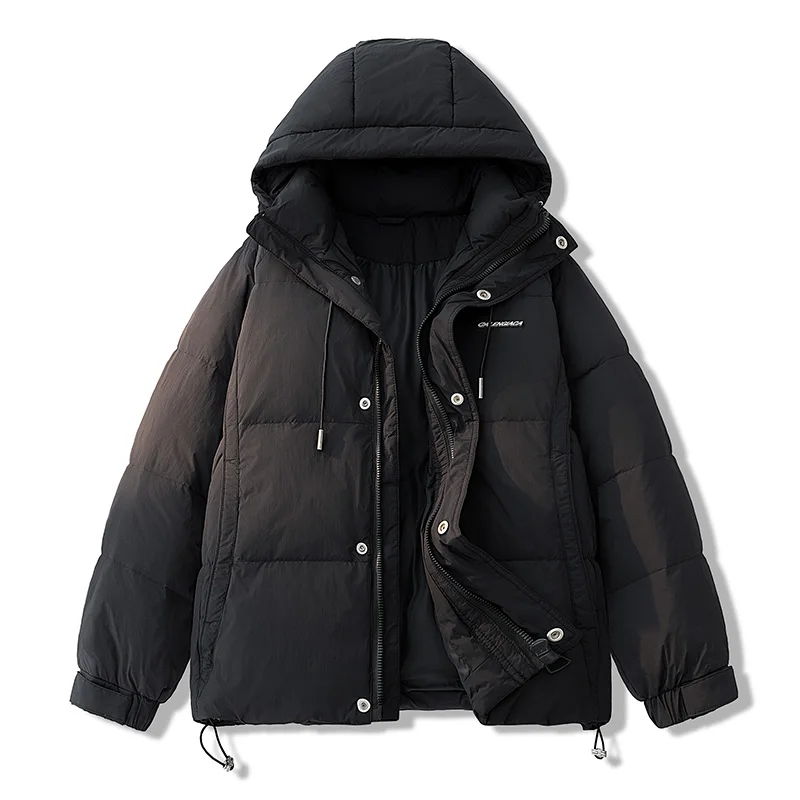 

Men's Streetwear Down Jacket, High-Grade Hooded Winter Coat for Cold Weather
