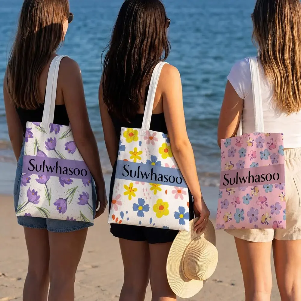 Designer Print Canvas Tote Bag beauty Sulwhasoo Storage Bags Trendy Fashion Pattern Streetwear Shoulder Bag Shopping Handbag