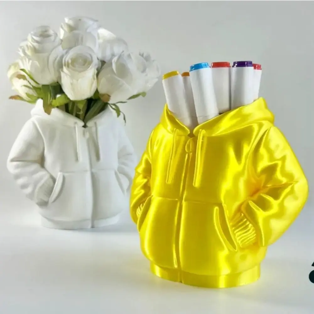 

Desk Pen Holder Down Jacket Crayon Holder Cosmetic Brush Decoration For Desktop Classroom Teacher Women Student School Bedroom