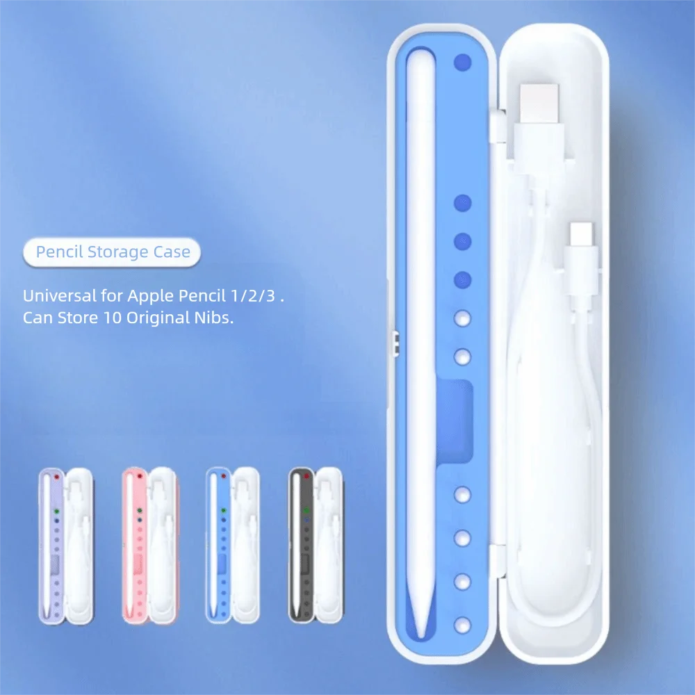 

Чехол для хранения из АБС-пластика, 10 наконечников, чехлы для сенсорных ручек для планшетов из полипропилена, противоударный защитный держатель для карандашей для стилуса 1/2/3 поколения