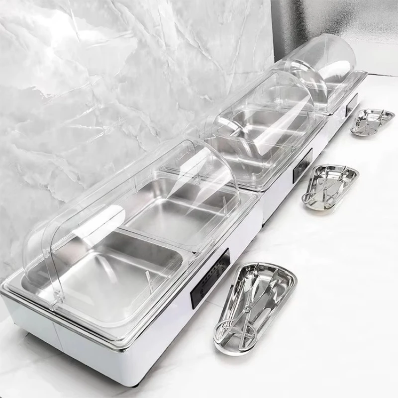 201 stainless steel electric stove with computer cover cafeteria buffet server and heater roll top design