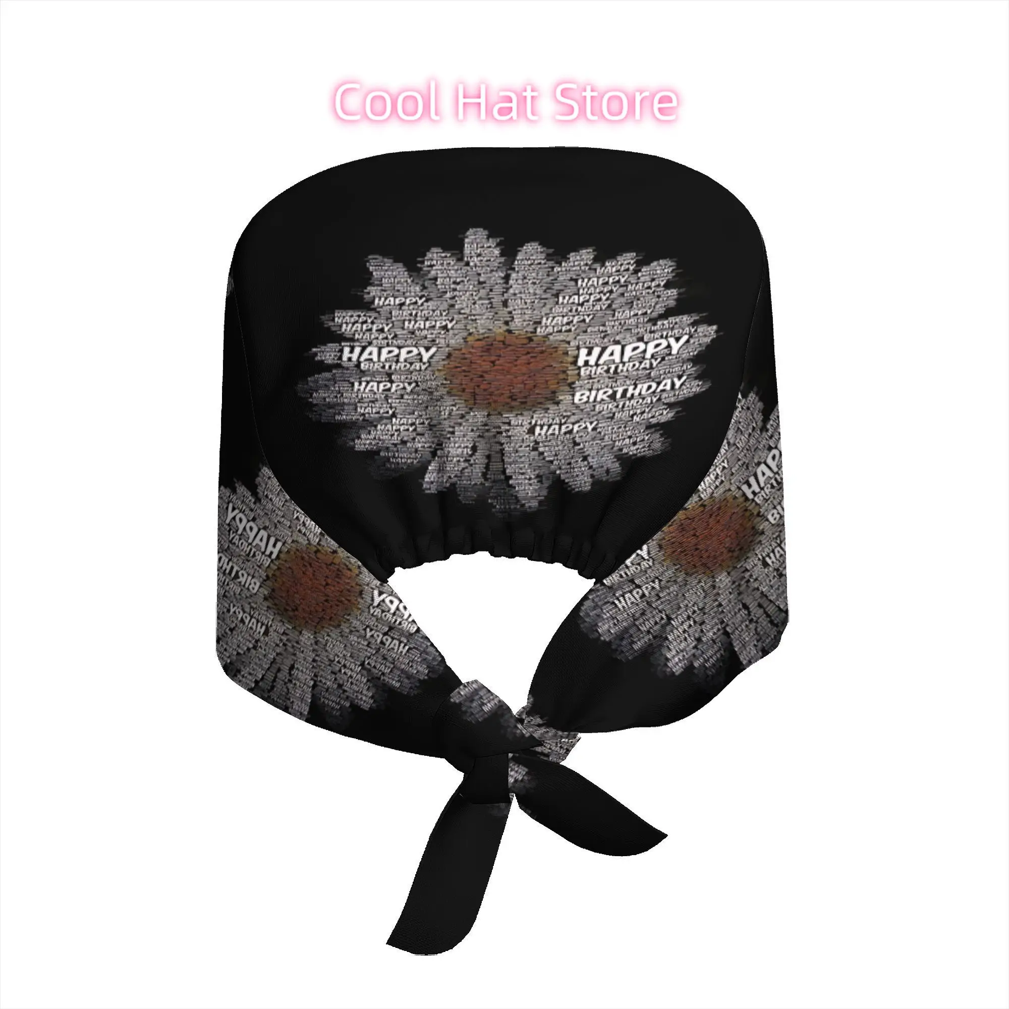 1pc Printed Breathable Trendy Mexico Christmas Gift Work Cap | White Daisy Word Art Graphic Retro Whimsical Style Floral Birthda