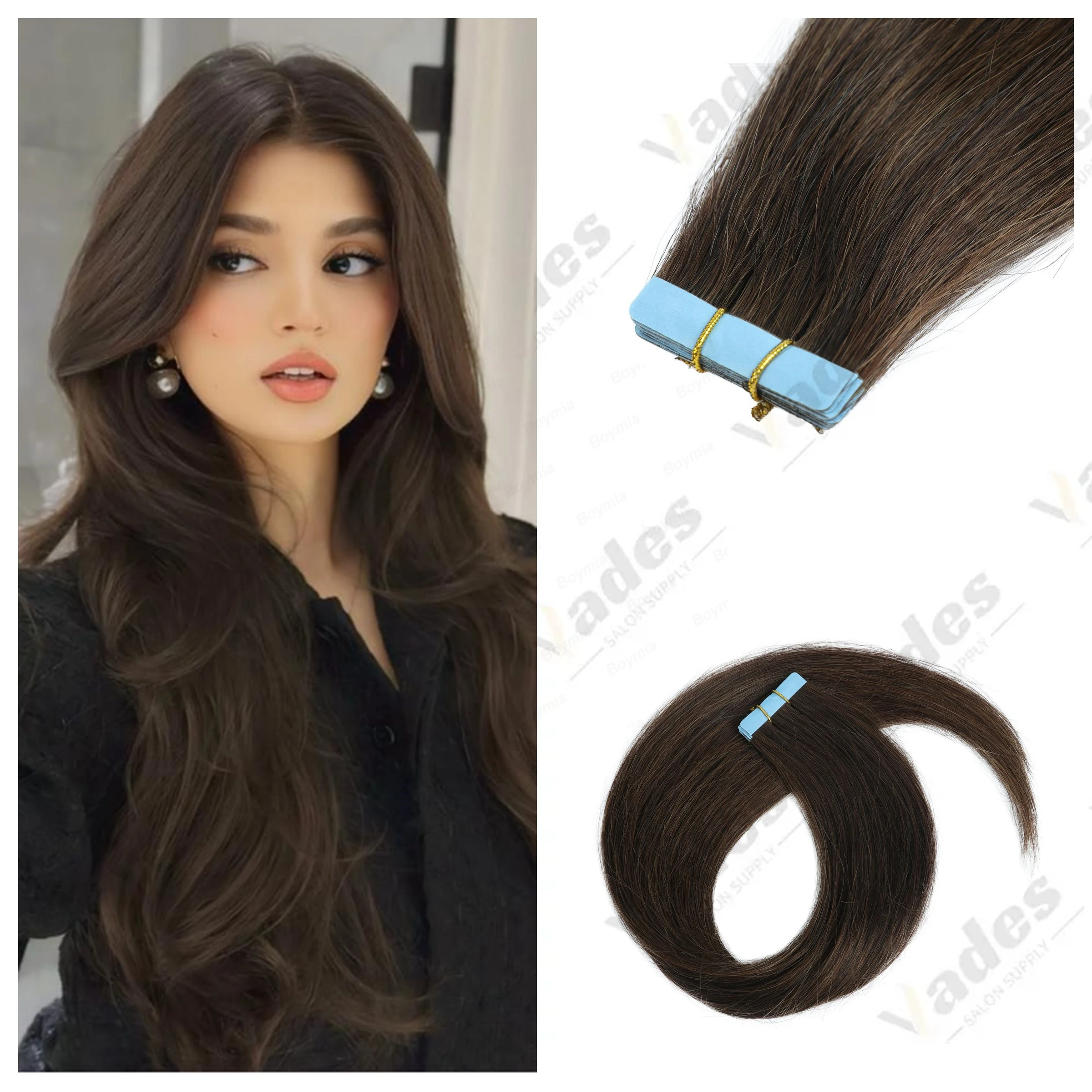 

Невидимая лента для наращивания, инъекционная лента для наращивания волос, натуральная лента из искусственной кожи для женщин, 10 шт./упак.