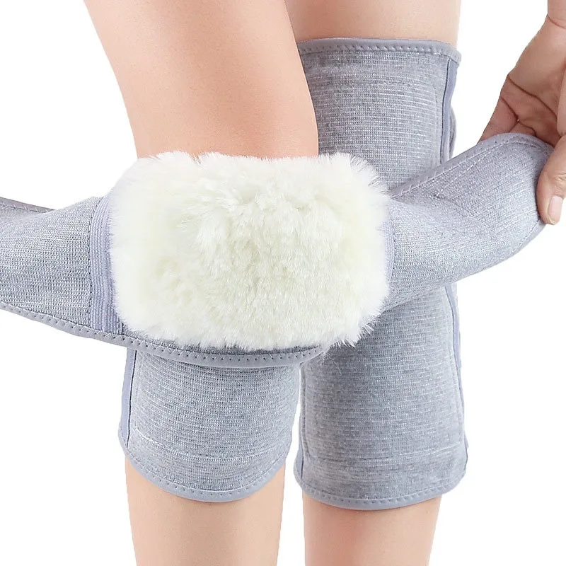 Wool Knee Pads Warm Old Cold Legs Thickened Fleece Autumn Winter Cashmere Windproof Cold Proof Men Women Thermal Knee Support