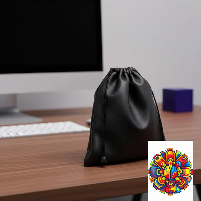 Dust-proof Black Headphone Bag with Drawstring Classic Design for Portable Use 1Pcs