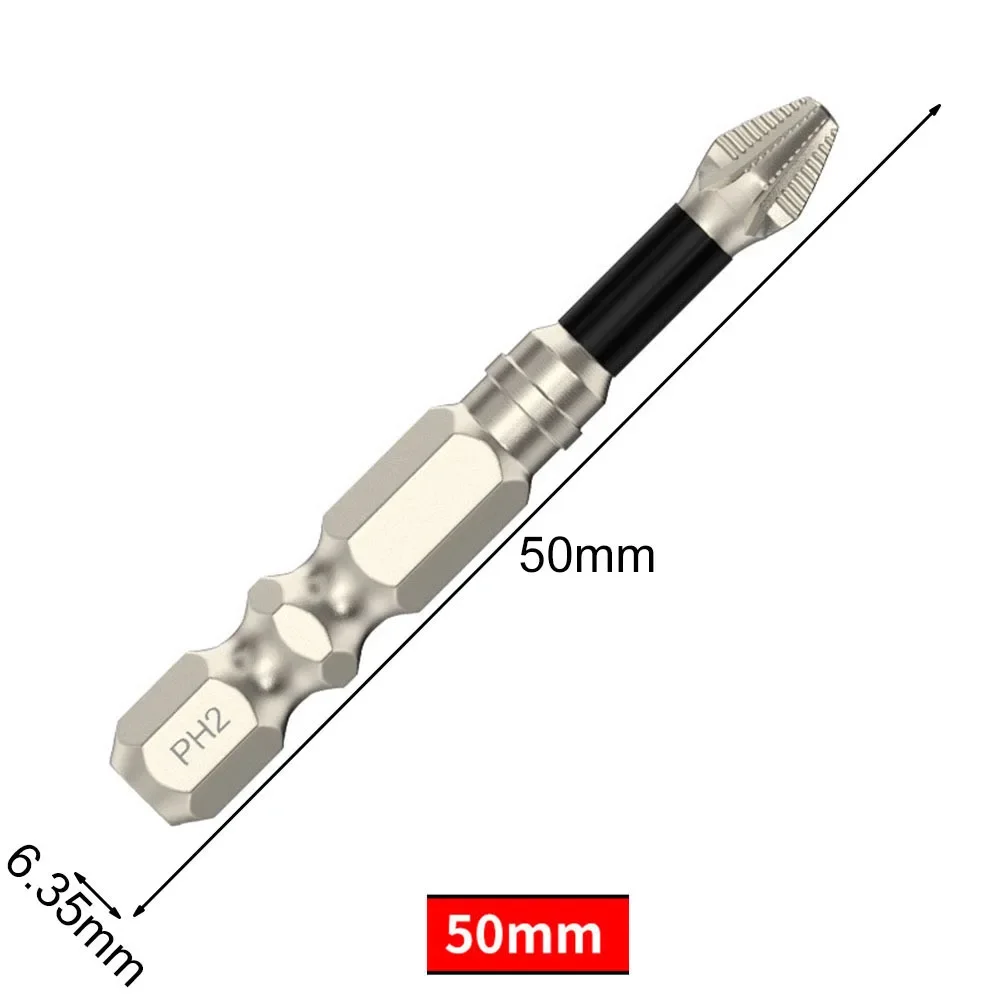 10 Pcs PH2 Cross Magnetic Screwdriver Bit Alloy Steel Anti-Slip Long Drill Bits High Hardness 50/65/70/75/90/100/120/150mm