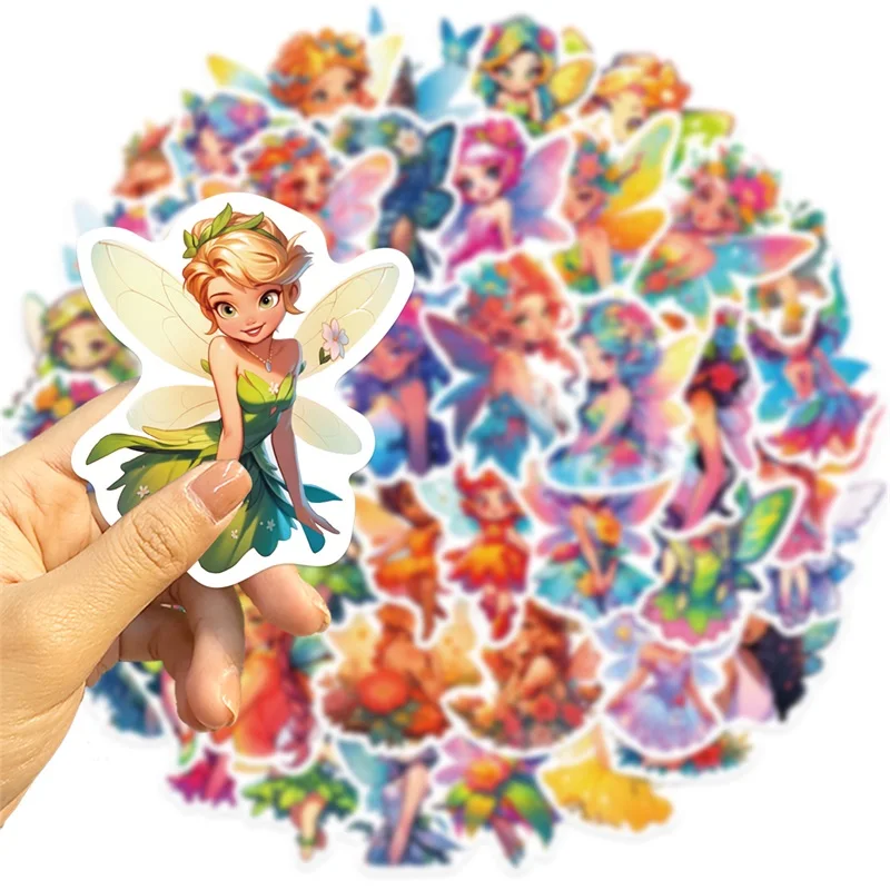 10/30/50PCS Cartoon Flower Fairy PVC Sticker Aesthetic DIY Korean Stationery Decoration Scrapbooking School Supplies for Kids