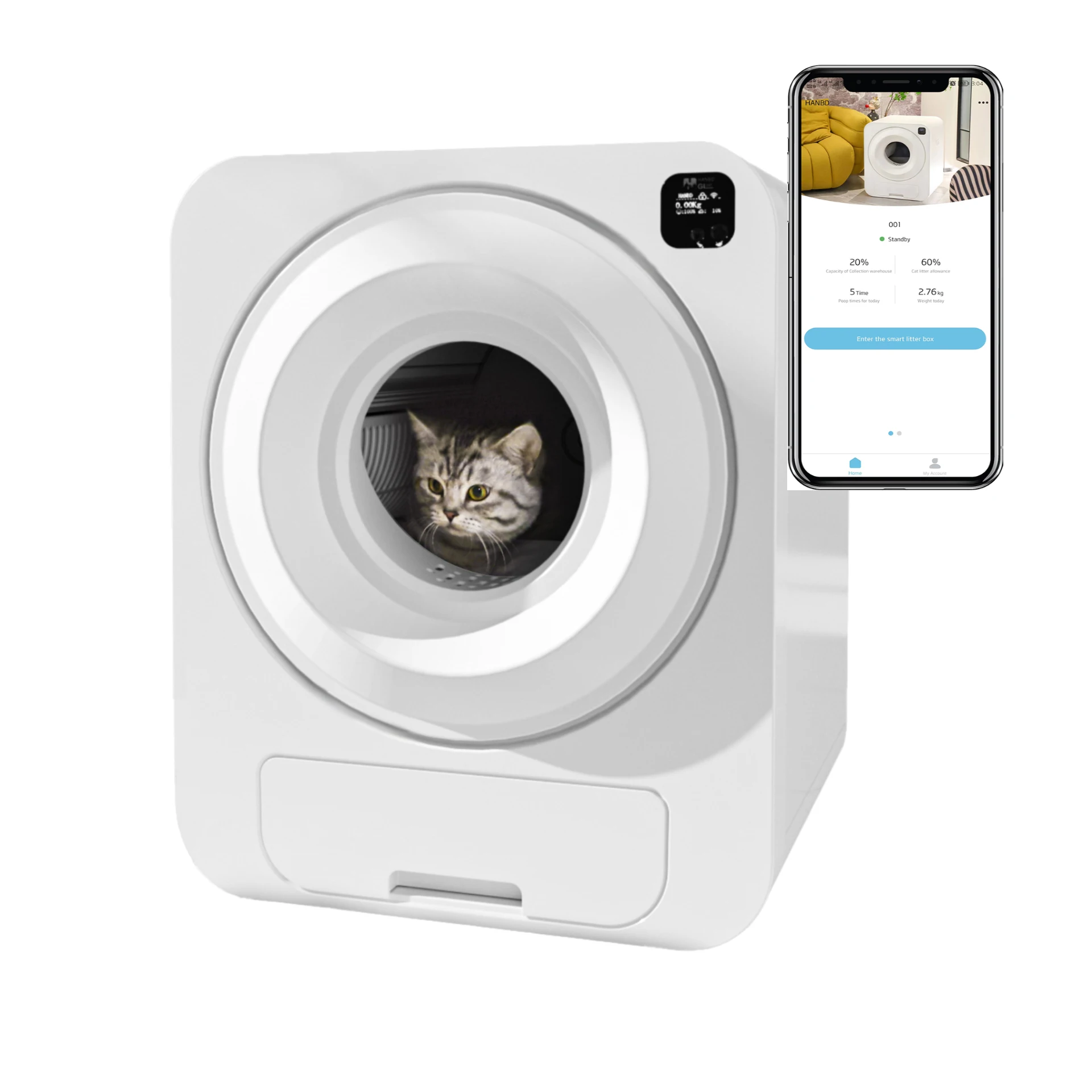 

Automatic Cat Box with Phone App Control Global Version Smart Self cleaning Cat Toilet