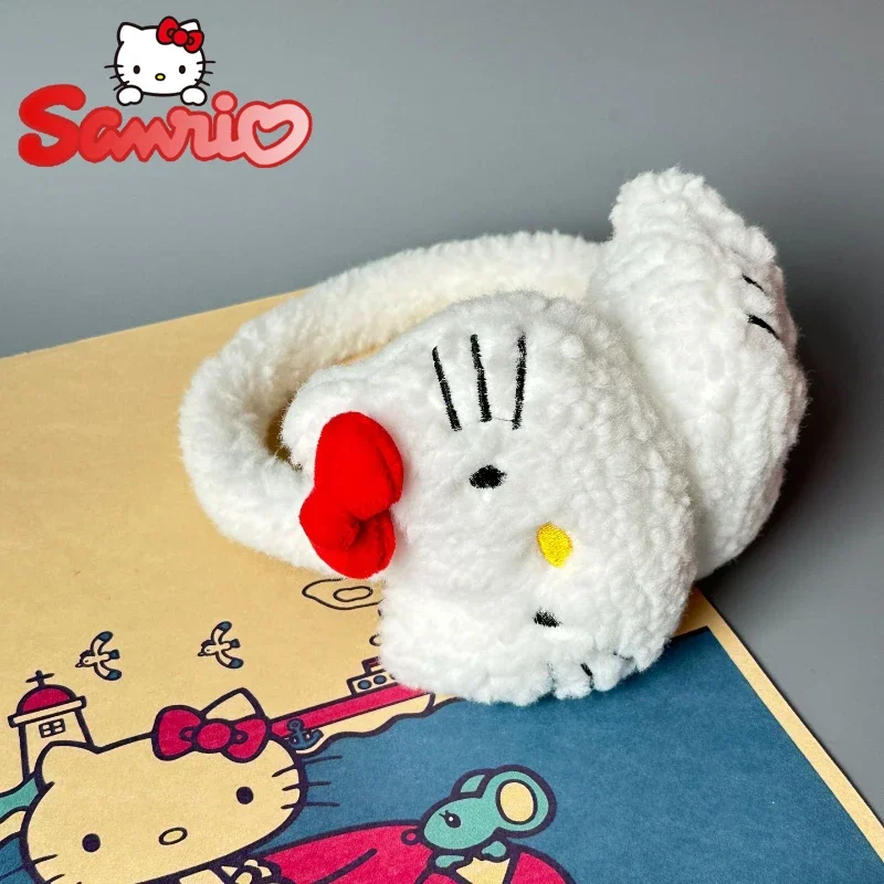 Sanrio Hello Kitty Plush Ear Warmer Anime Kawaii Women Winter Earmuffs Cartoon Girl Outdoor Cold Protection Ear-Muffs Ear Cover