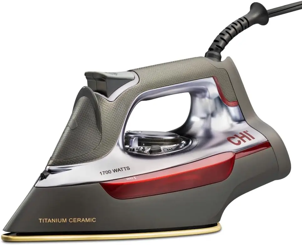 

Powerful Steam Iron with 300+ Holes, Temperature Dial, 1700W, Auto Shutoff, Titanium Ceramic Soleplate