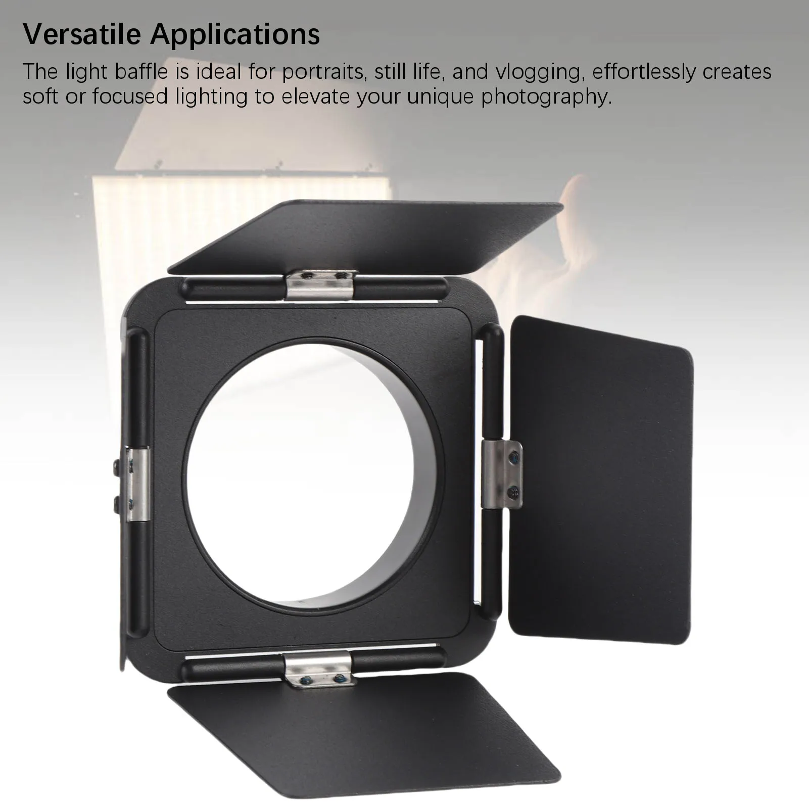 Video Light Baffle Four Leaf Light Baffle for Bowens Small Mount Aluminum Alloy Flash Light Baffle Fit for ULanzi Video Lights