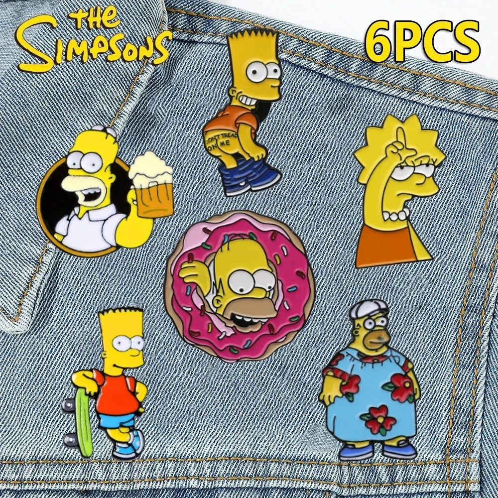 

Simpsons Anime Collection Enamel Pin Brooches Women Men Pins for Backpacks Cartoon Badges Fashion Lapel Jewelry Children Gifts