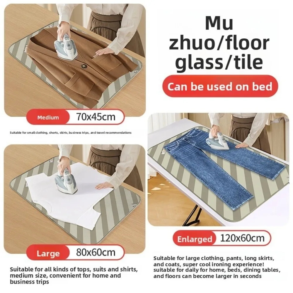 Foldable Ironing Mat Thickened High Temperature Resistant Ironing Pad Waterproof Anti-Scalding Ironing Blanket Cover Home Use