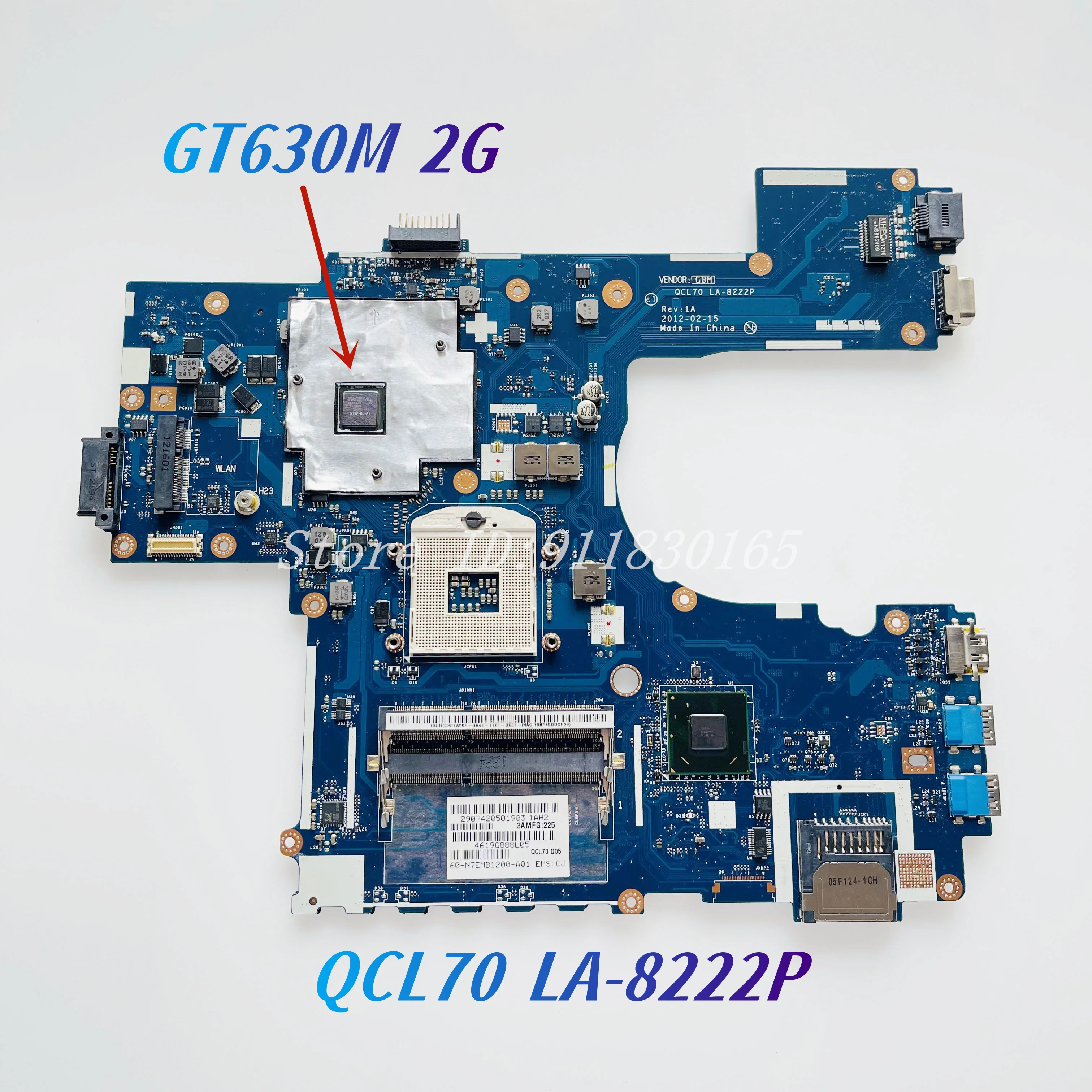 QCL70 LA-8222P For ASUS K75V K75VJ K75VM Laptop Motherboard With GT630M 2G GPU HM76 DDR3 Mainboard 100% Work